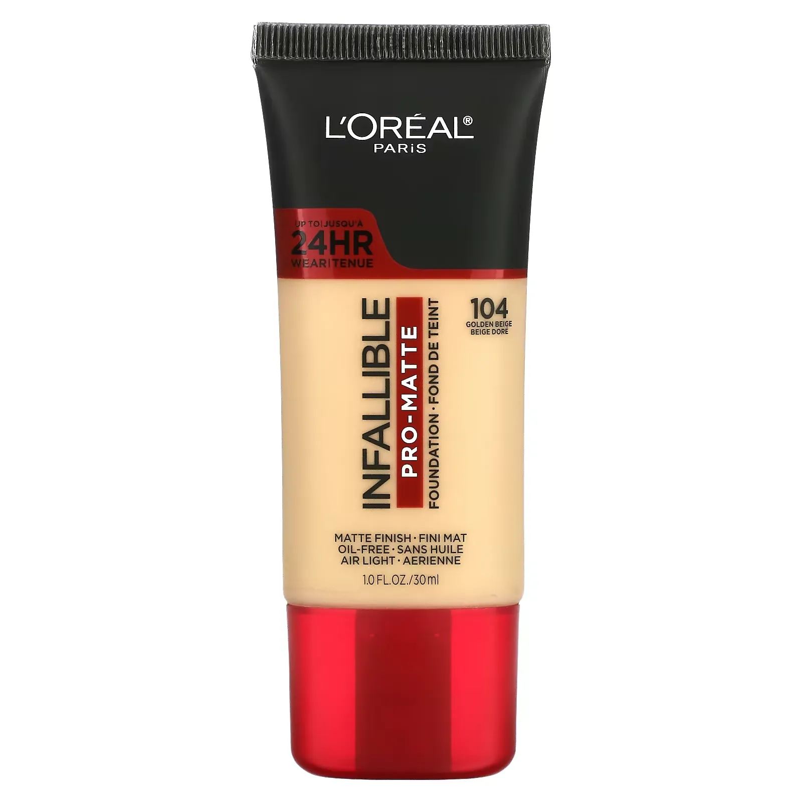 Infallible Pro-Matte Foundation, 104 Golden Beige, 1 fl oz (30 ml)