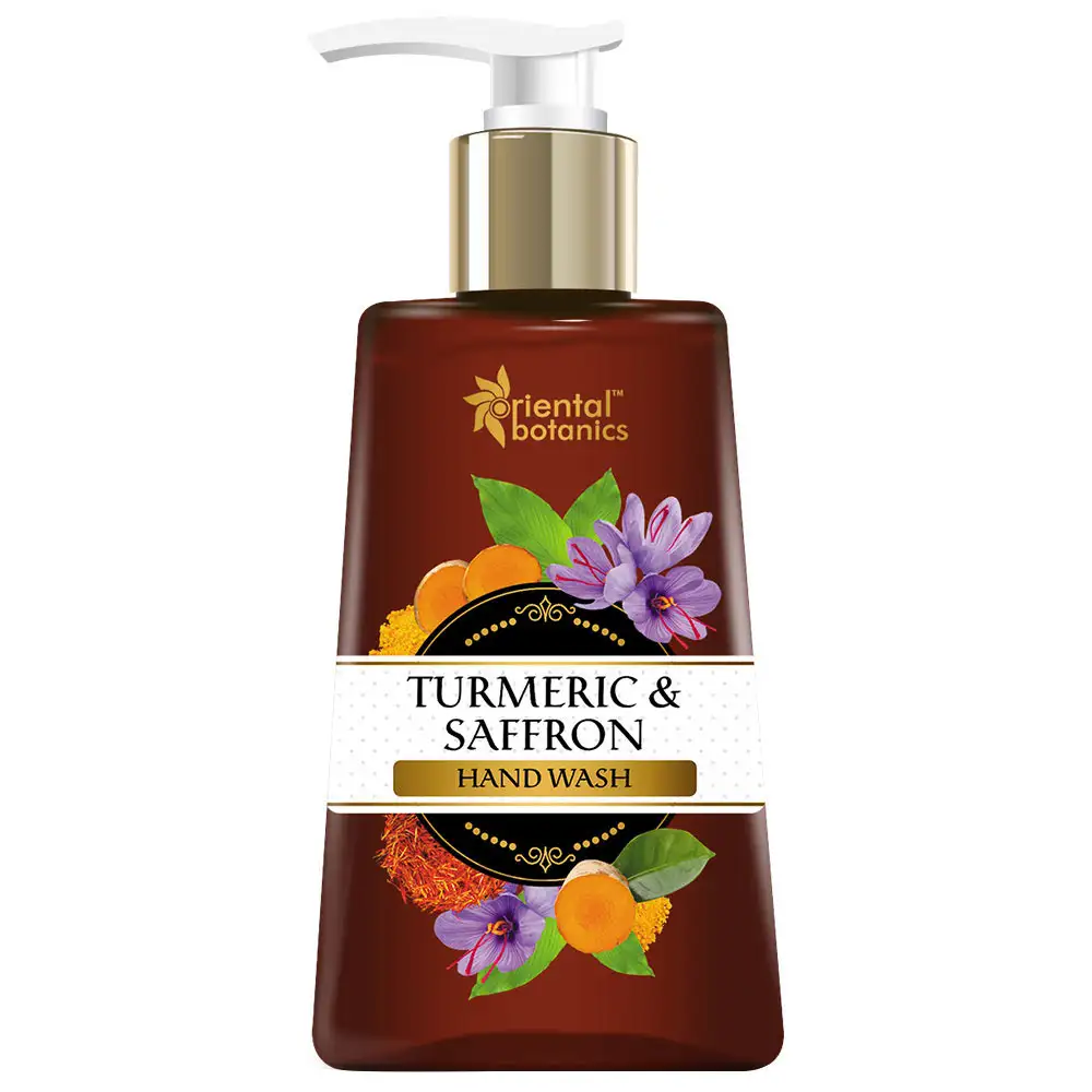 Oriental Botanics Turmeric & Saffron Hand Wash,  Fragrance Free  250 ml  with Shea Butter