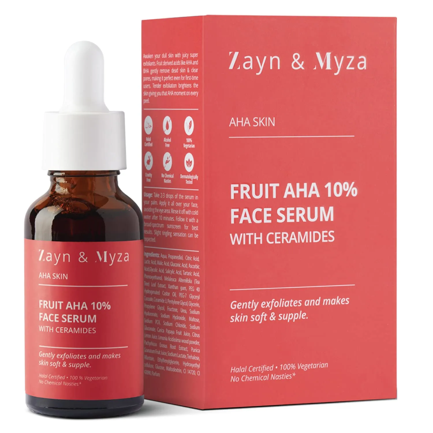 ZM Zayn & Myza Skin Fruit AHA 10% Face Serum with Ceramide