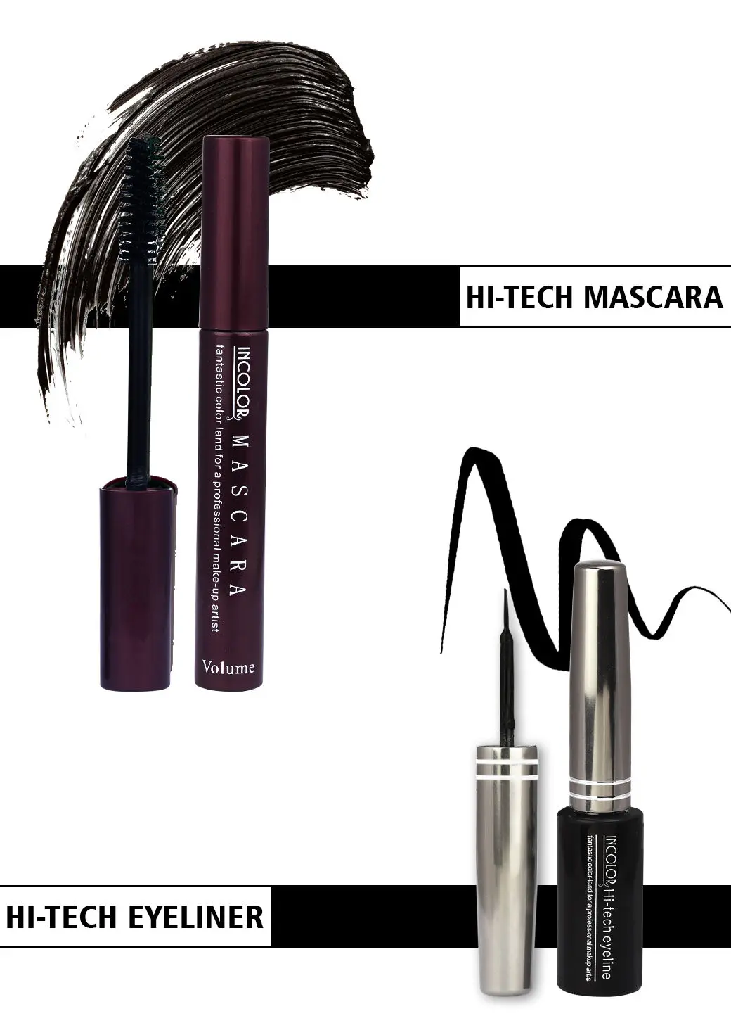 Incolor HI-Tech Eyeliner & HI-Tech Mascara Combo Pack of 2 6+9 Ml