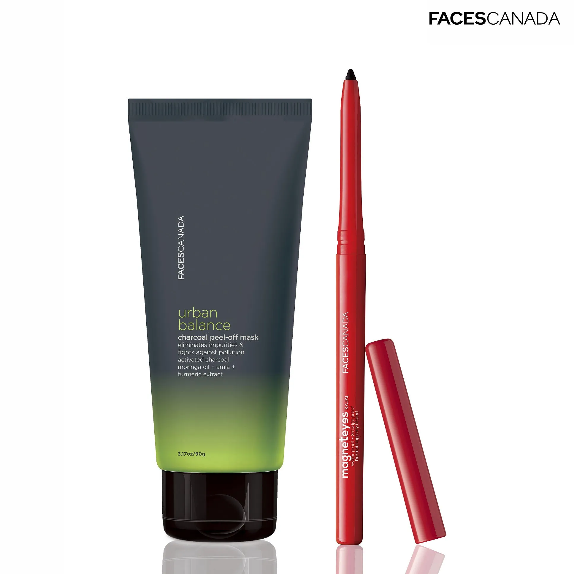 Faces Canada Magneteyes Kajal & Urban Balance Charcoal Peel Off Mask Combo