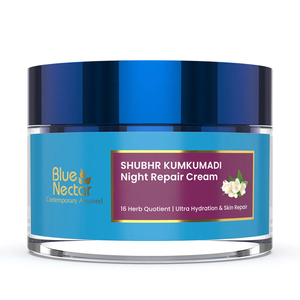 Blue Nectar Shubhr Kumkumadi Night Cream with Jasmine for Deep Hydration with Kumkumadi Oil, Women