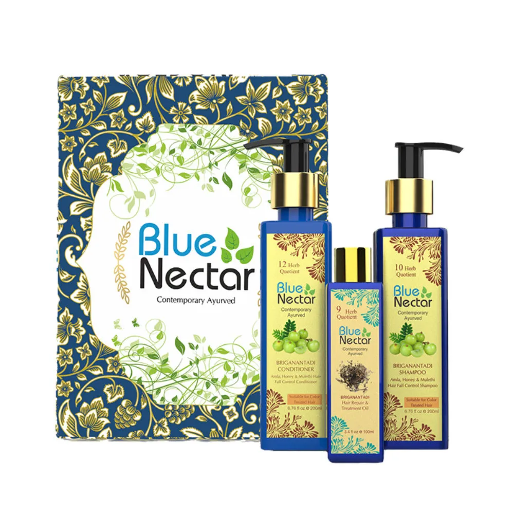 Blue Nectar Luxurious Hair Care Gift Box Hair Fall Shampoo Conditioner & Hair Oil