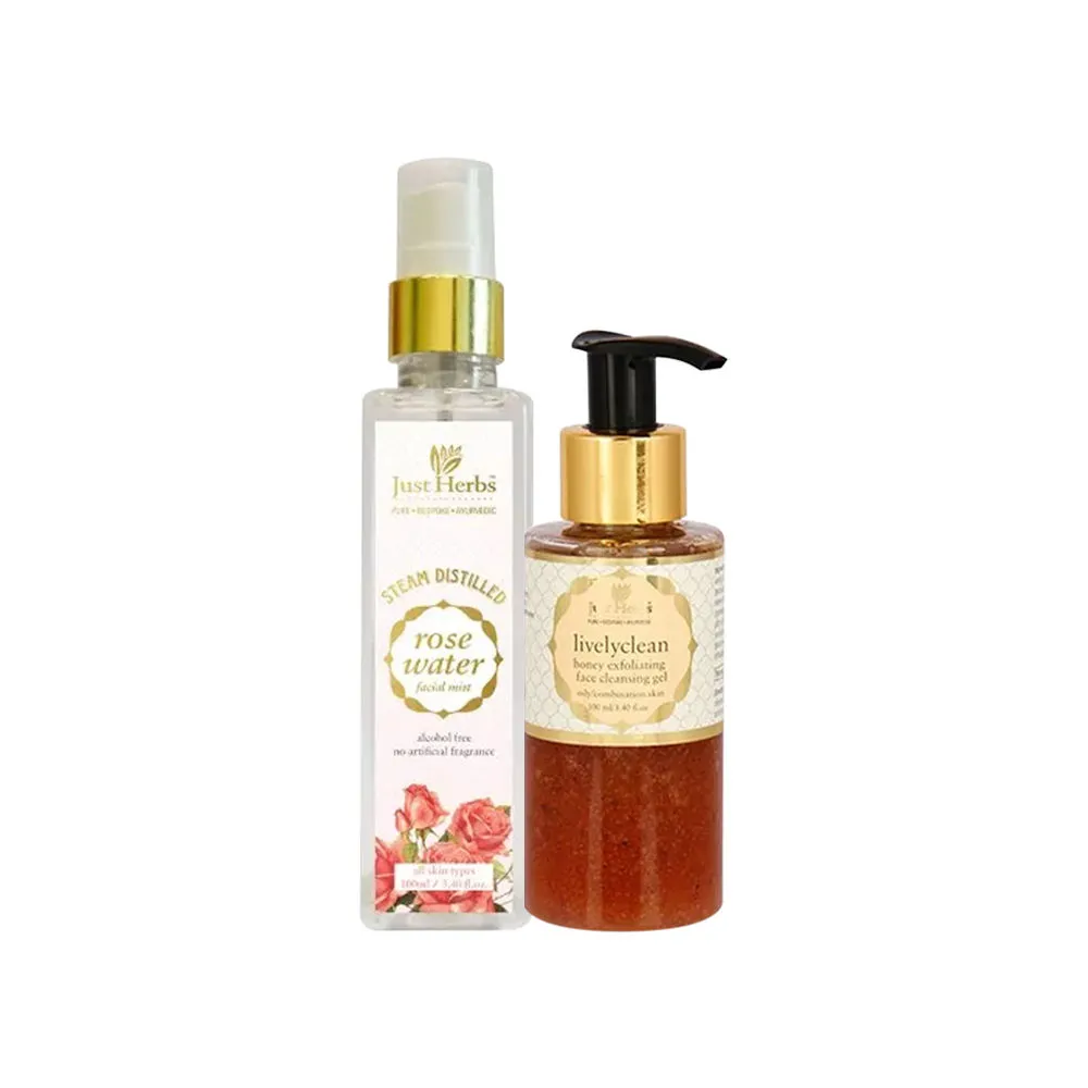 Just Herbs Toning and Exfoliating Combo For Oily/Combination Skin