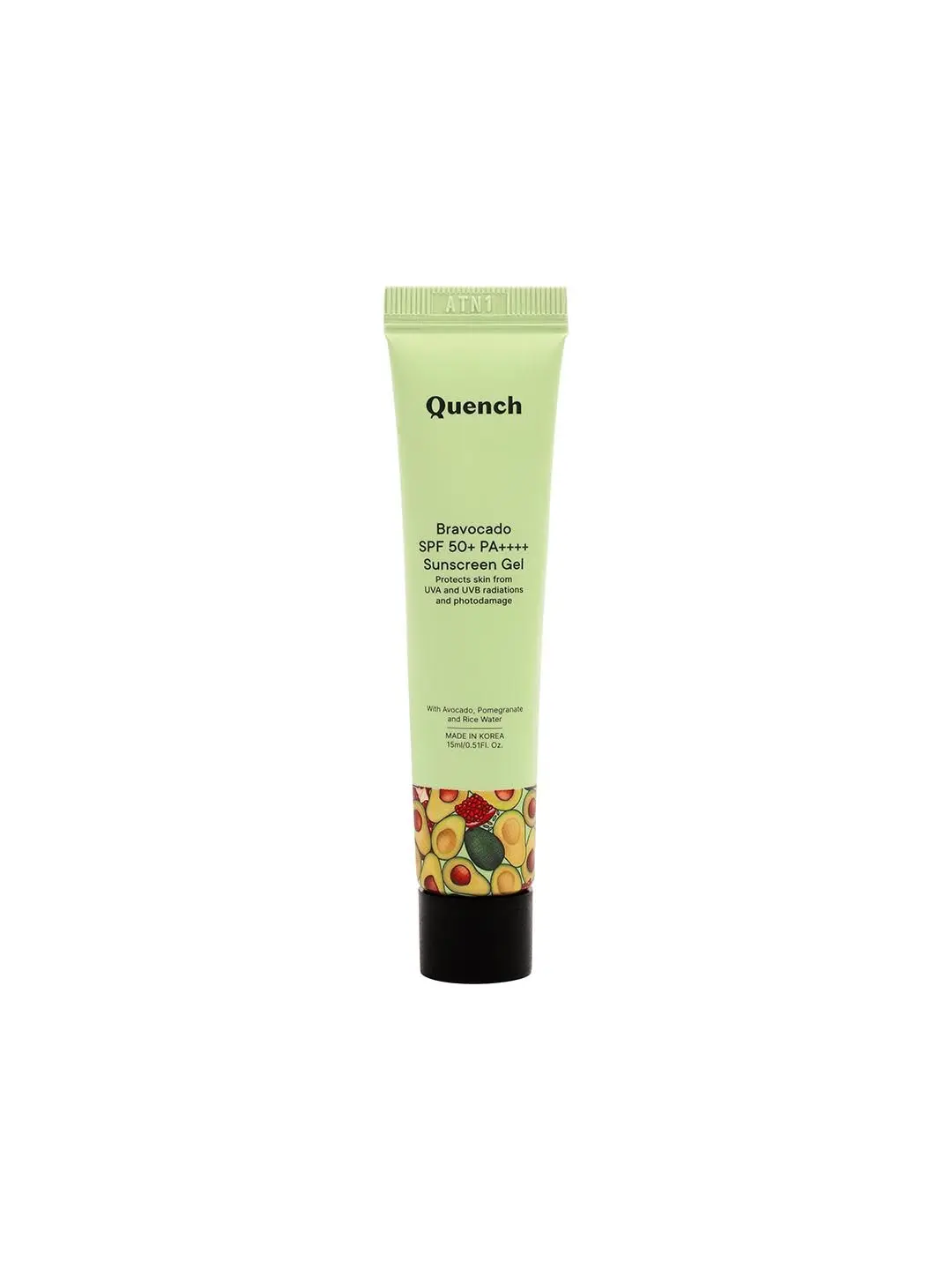 Quench Botanics Bravocado SPF 50+ PA++++ Sunscreen Gel (mini) | Korean Skin care (15 ml)