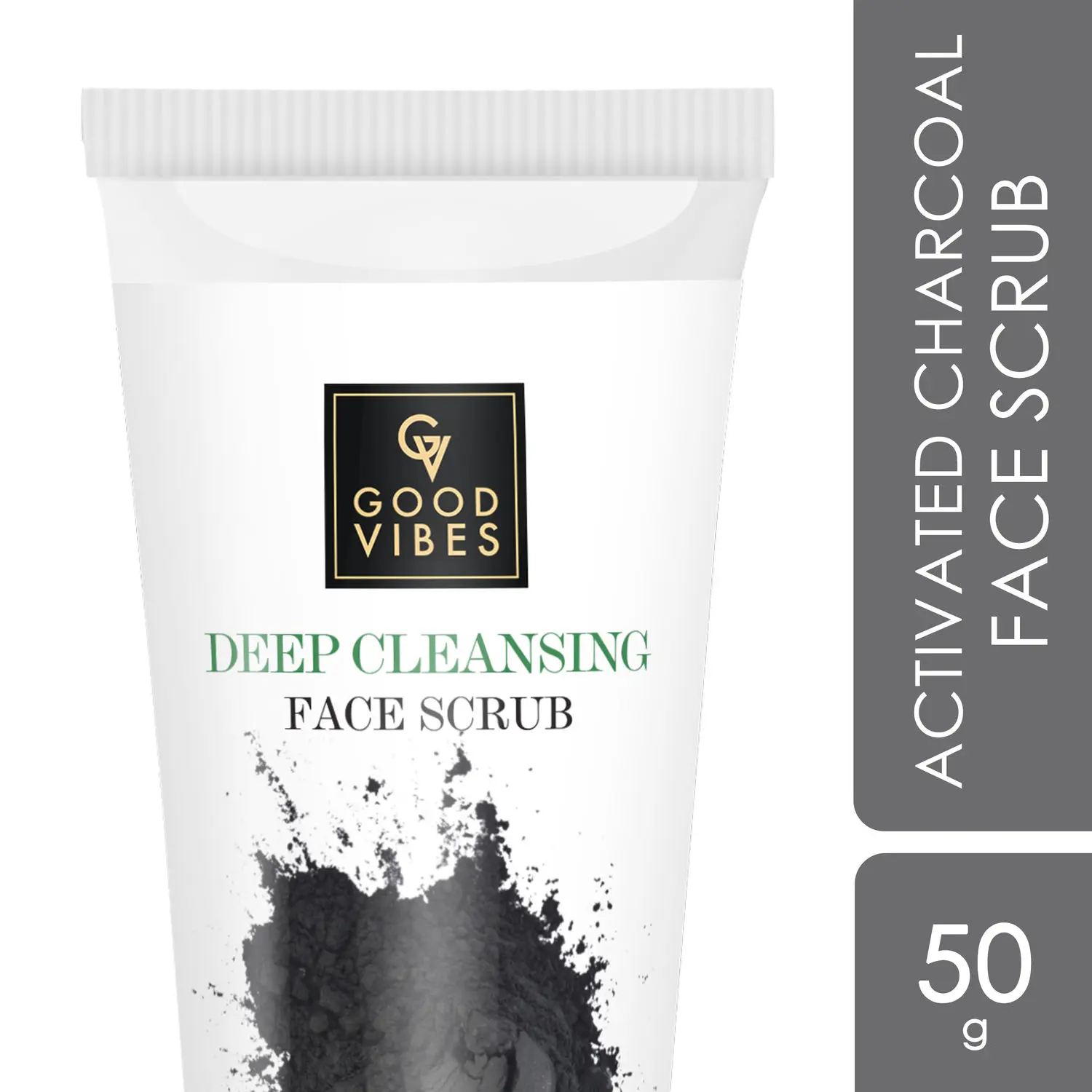 Good Vibes Activated Charcoal Deep Cleansing Face Scrub in Tube (50 g)