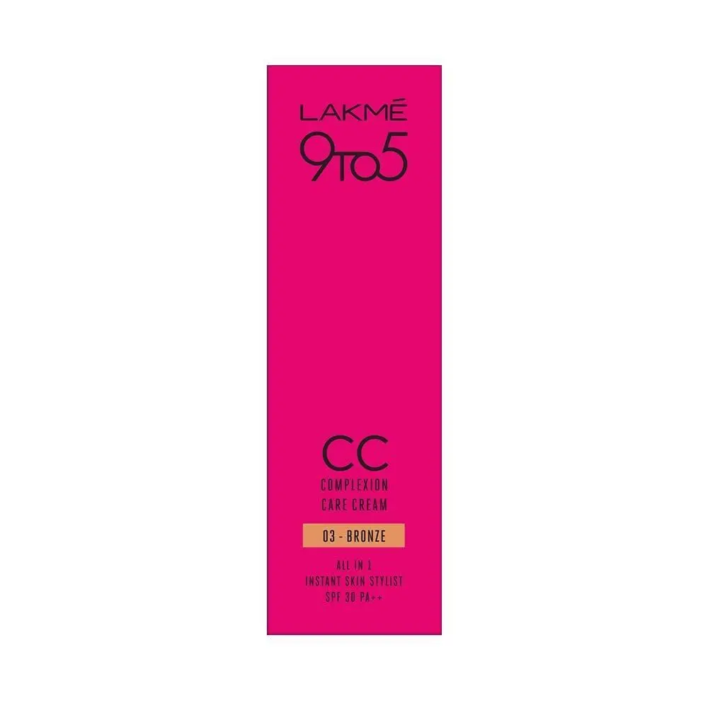 Lakme 9 To 5 Complexion Care Face CC Cream With SPF 30 PA++ - 03 - Bronze (20 g)