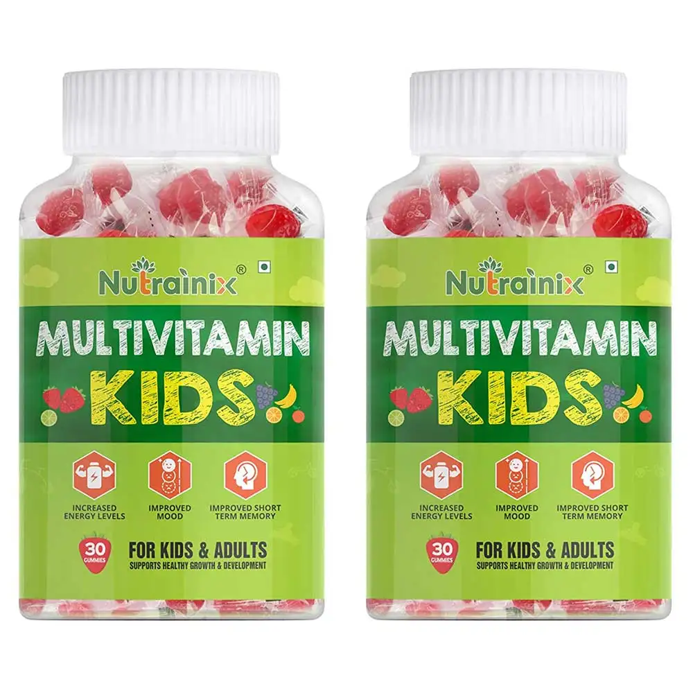 Nutrainix Multivitamin Kids,  30 gummies  Unflavoured Pack of 2