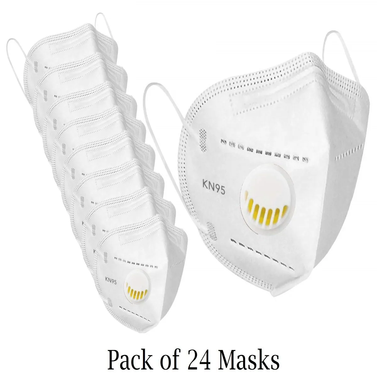 Fabula White KN95 Anti-Pollution Mask with Respirator Valve Pack of 24