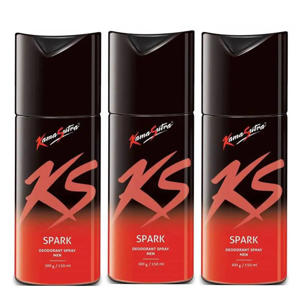 Kamasutra Spark Deo Pack of 3,  150 ml  for Men