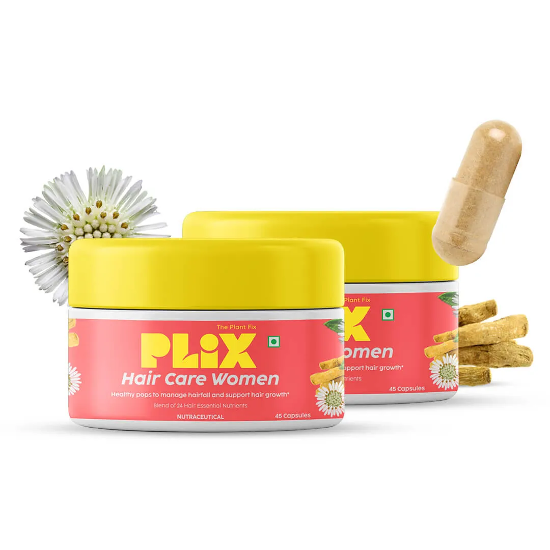 Plix Hair Care Capsules For Women With Ashwagandha - Contains DHT Blockers - Prevents Hair Fall