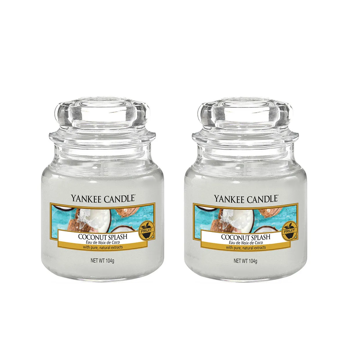 Yankee Candle Classic Jar Coconut Splash Scented Candles - Pack of 2