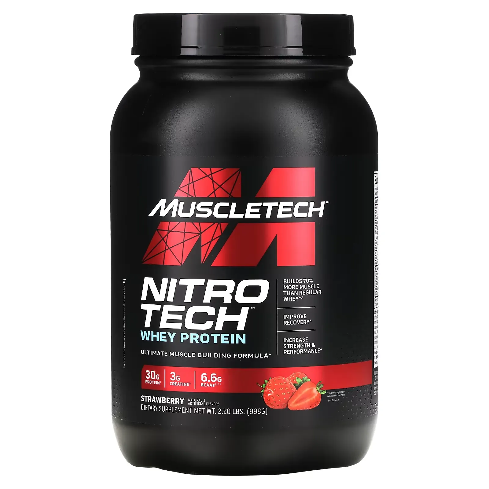 Nitro-Tech, Whey Protein, Strawberry, 2.2 lbs (998 g)