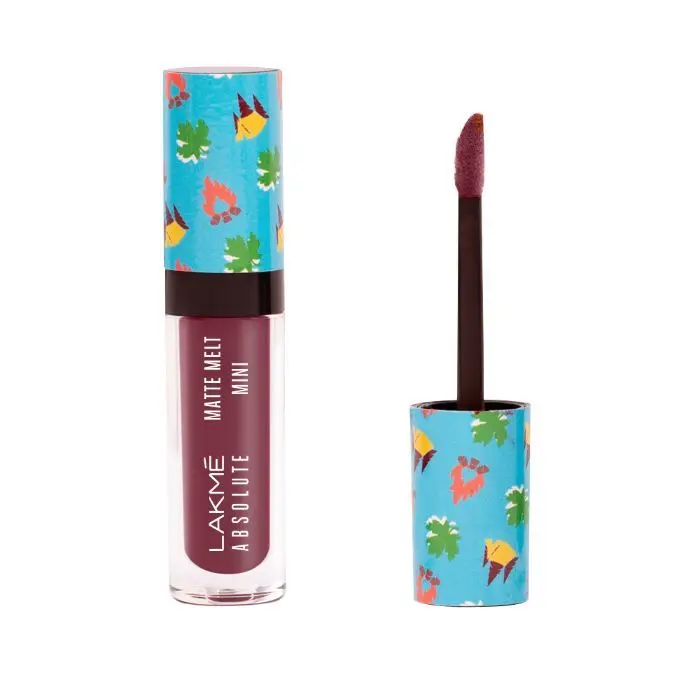 Lakme Absolute Matte Melt Mini Liquid Lip Colour, Wine Voyage, 2.4 ml