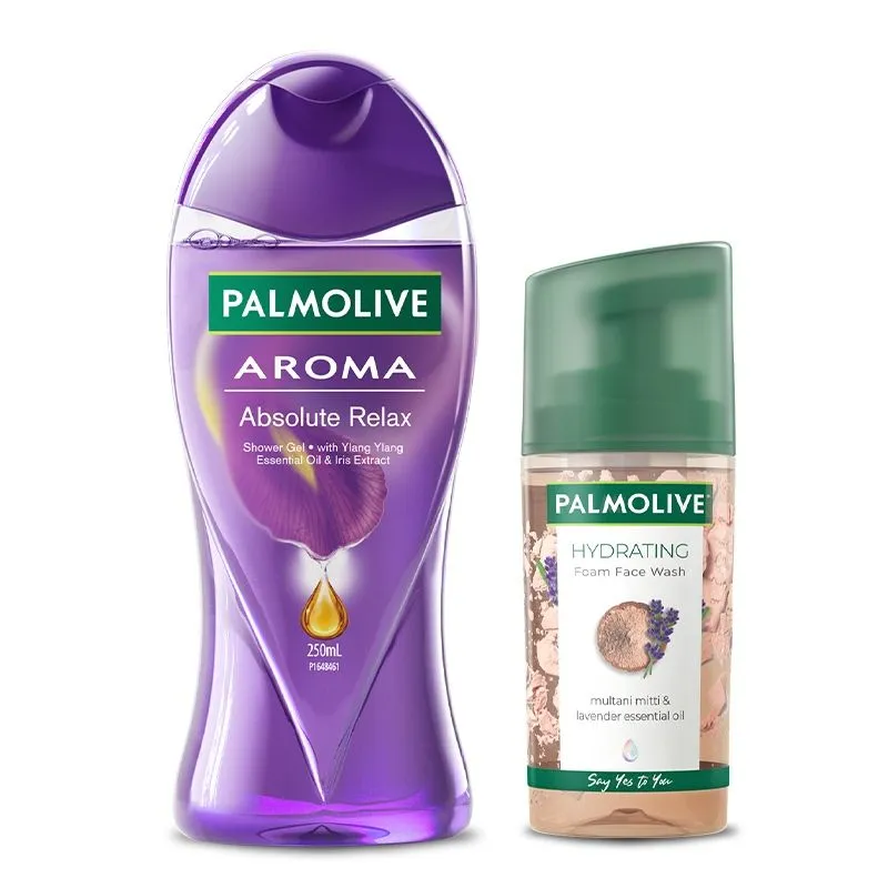 Palmolive Aroma Therapy Absolute Relax Shower Gel & Palmolive Hydrating Foam Facewash