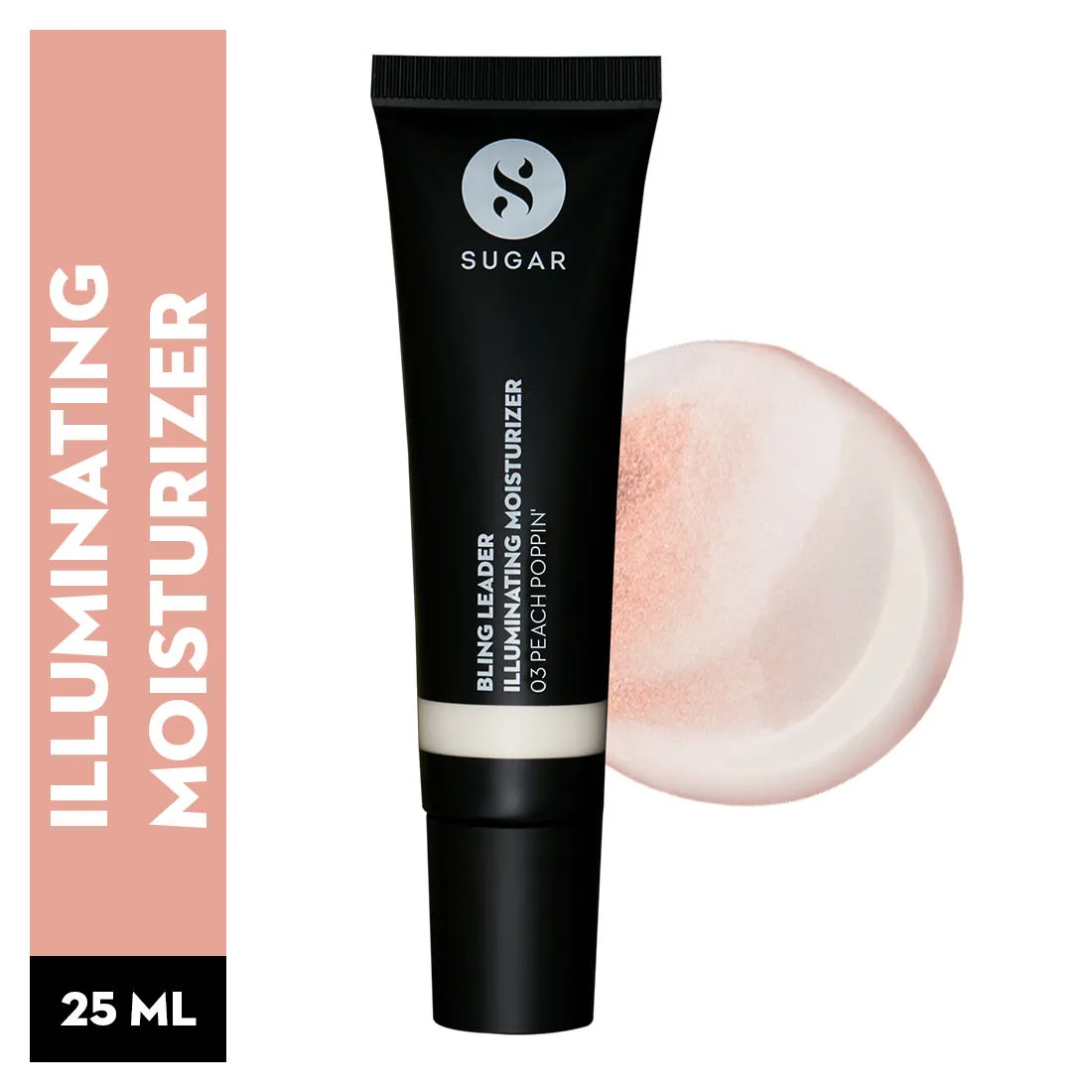 SUGAR Bling Leader Illuminating Moisturizer - 03 Peach Poppin' - Warm Peach with a Pearl Finish