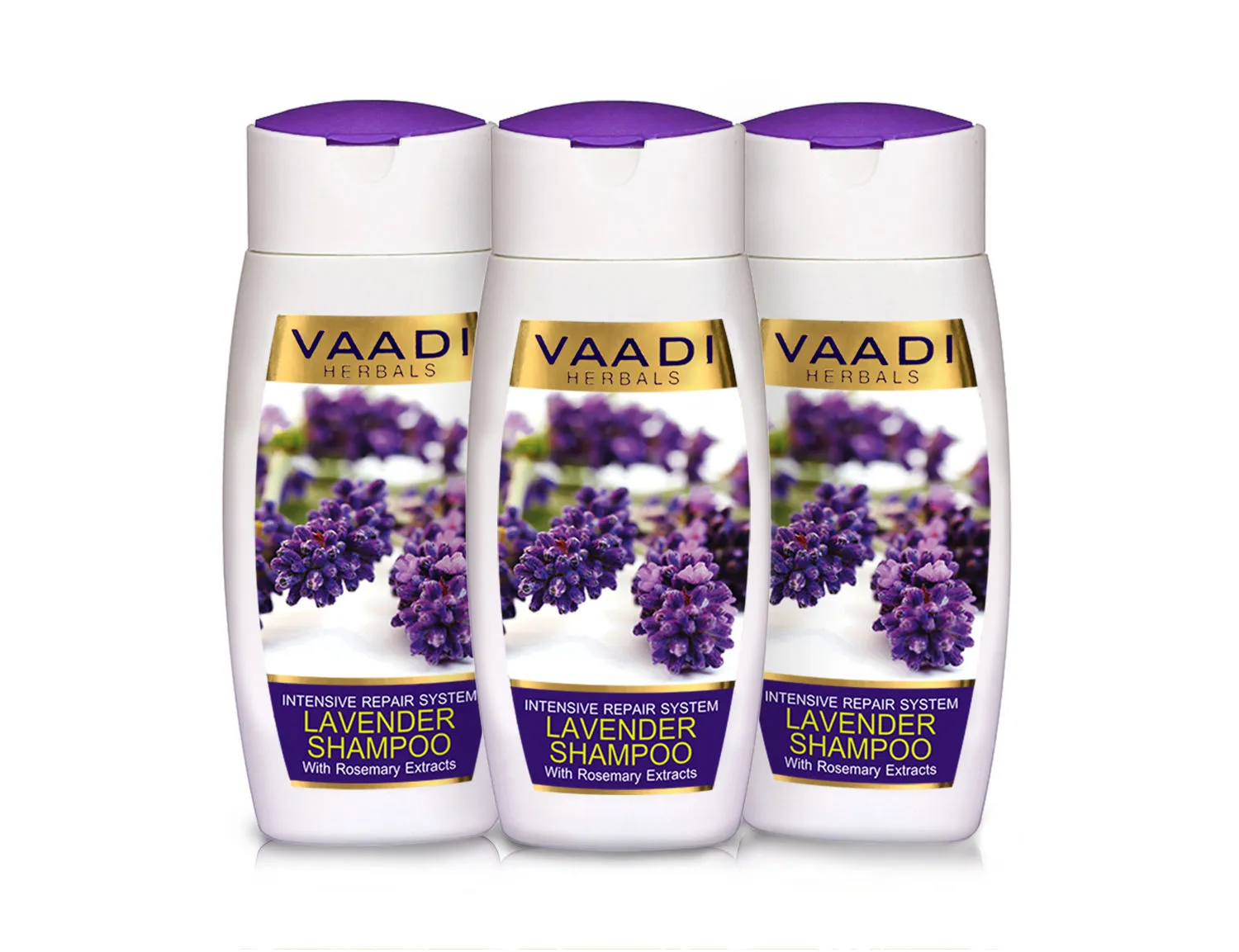 Vaadi Herbals Value Pack Of 3 Lavender Shampoo With Rosemary Extract-Intensive Repair System