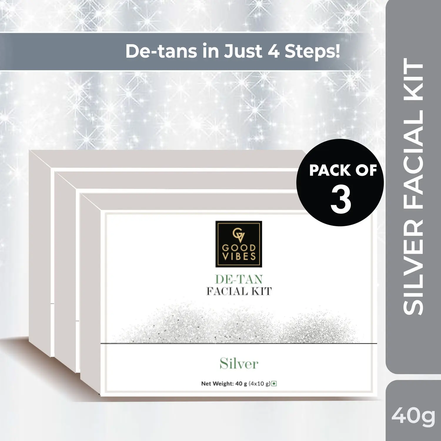 De- Tan Silver Facial Kit (Pack of 3)