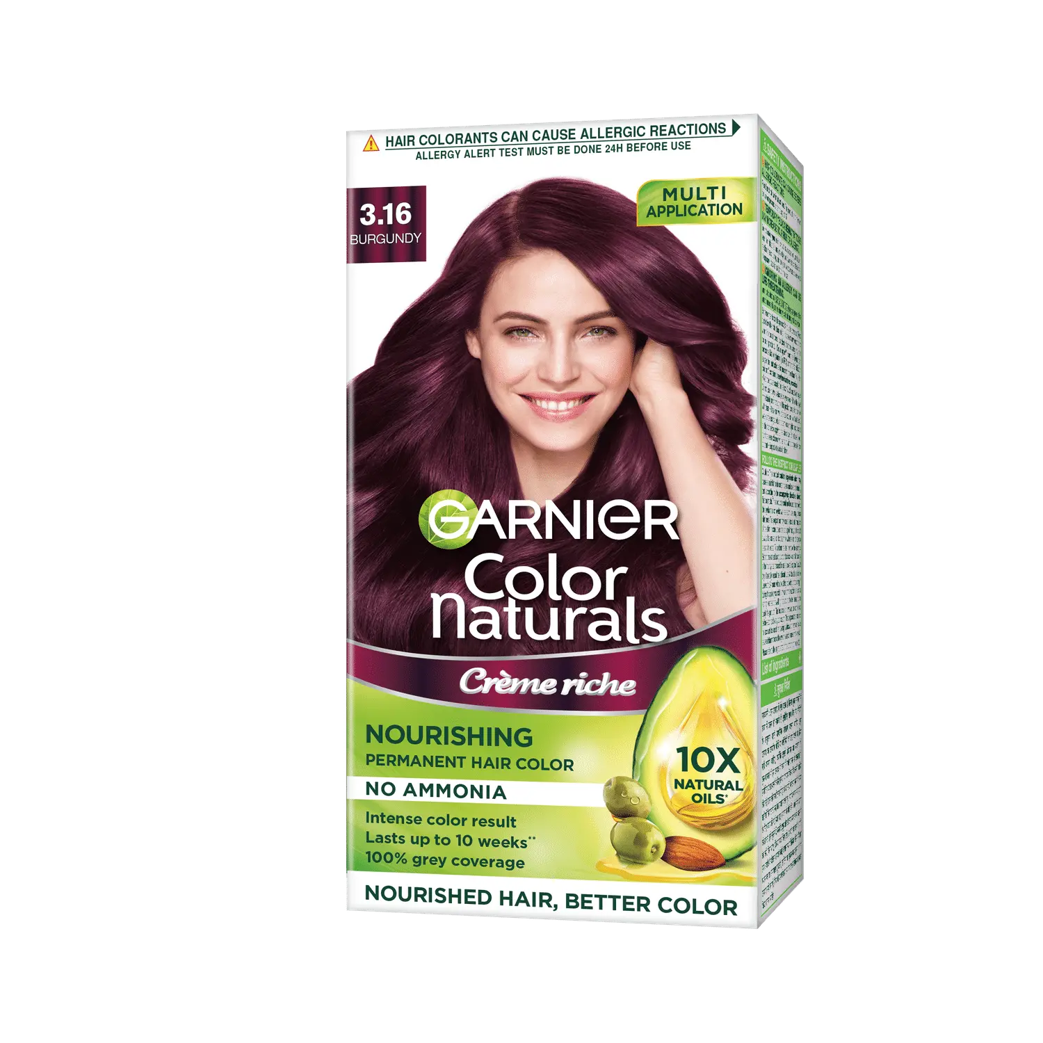 Garnier Color Naturals Creme hair color, Shade 3.16 Burgundy (70 ml + 60 g)