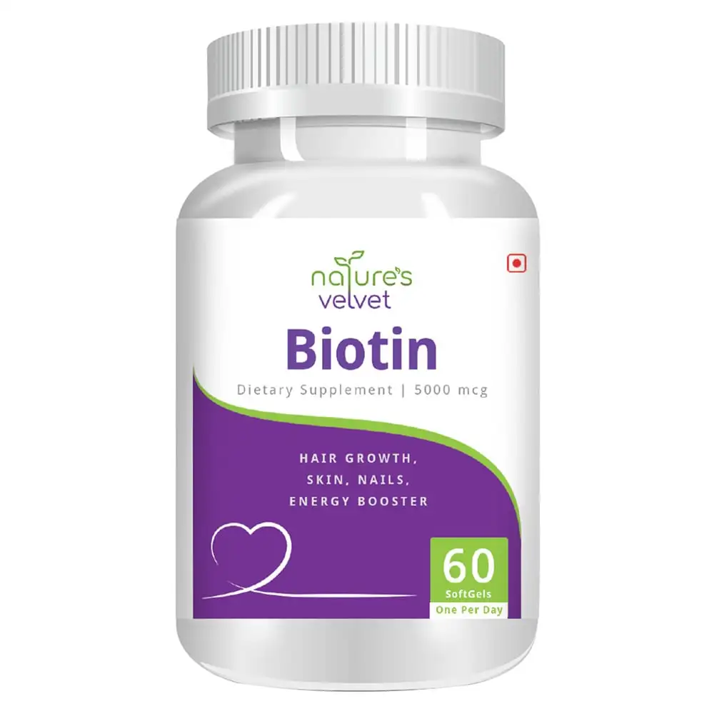 Natures Velvet Biotin (5000 mcg),  60 softgels  Unflavoured