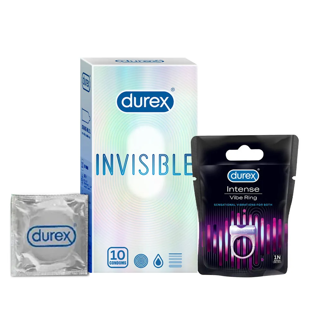 Durex Invisible Ultra Thin Condoms & Vibration Ring for Extra Pleasure