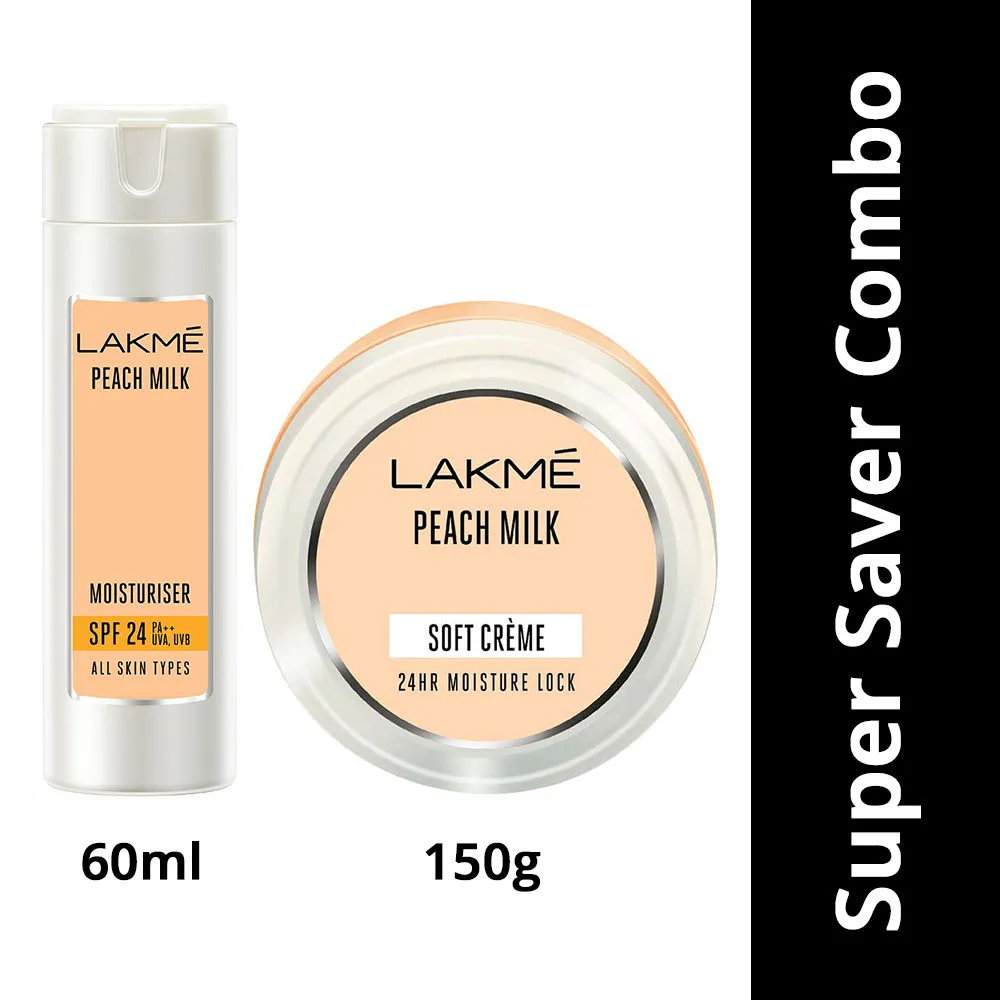 Lakme Peach Milk Moisturiser SPF 24 PA+++ Soft Creme Moisturizer Combo