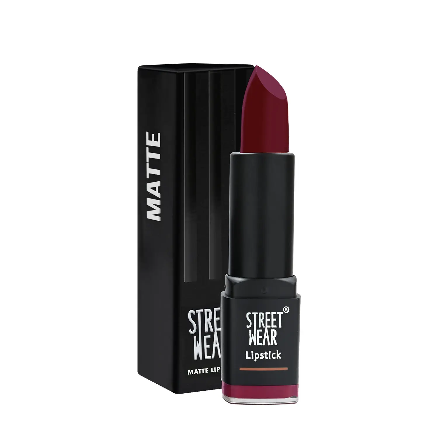 STREET WEAR® Matte Lipstick -MUSHY MAUVE (Mauve) - 4.2 gms -Longwear, Velvety texture, Fade-resistant, High Color payoff, Lightweight Matte Lipstick, Plant-based Canuuba wax, Paraben-free