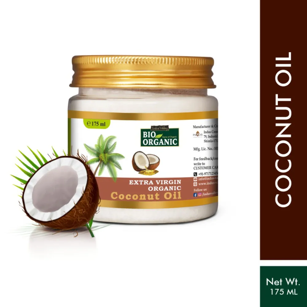 Indus Valley Bio Organic Extra Virgin Organic Coconut Oil 100% Organic Body, Hair & Skin Care