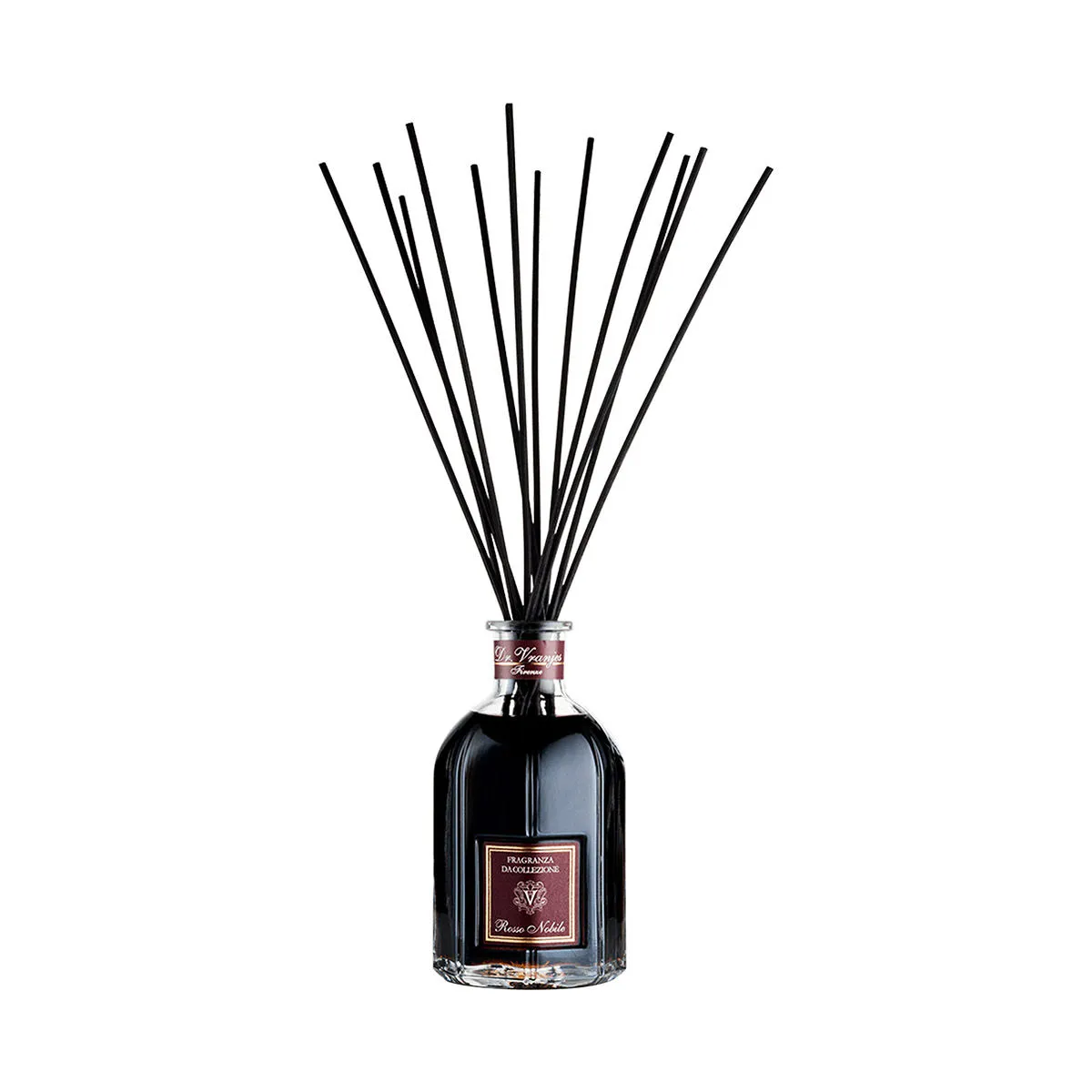 Dr.Vranjes Firenze Rosso Nobile 250 ml Glass Bottle Collection with Black Rattan Sticks (Nr.10-H34)