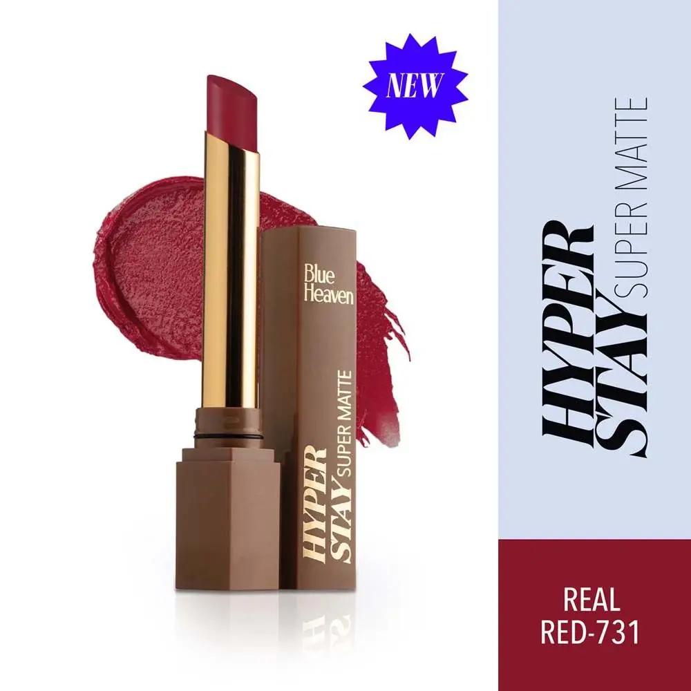 Blue Heaven Hyperstay Super Matte Lipstick -Real Red, 731, 2.2gm