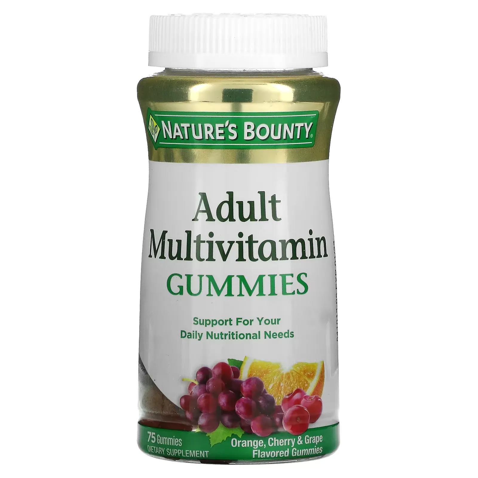 Adult Multivitamin Gummies, Orange, Cherry & Grape, 75 Gummies