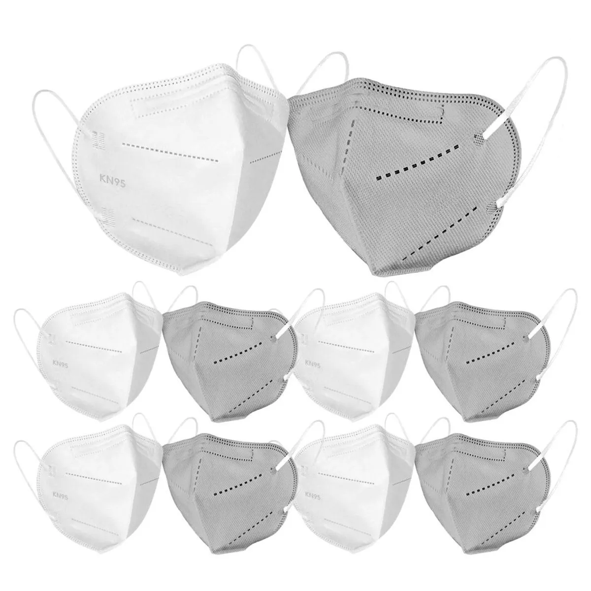 Fabula Pack Of 50 Anti-pollution Reusable 5-layer Mask ( Grey,white)