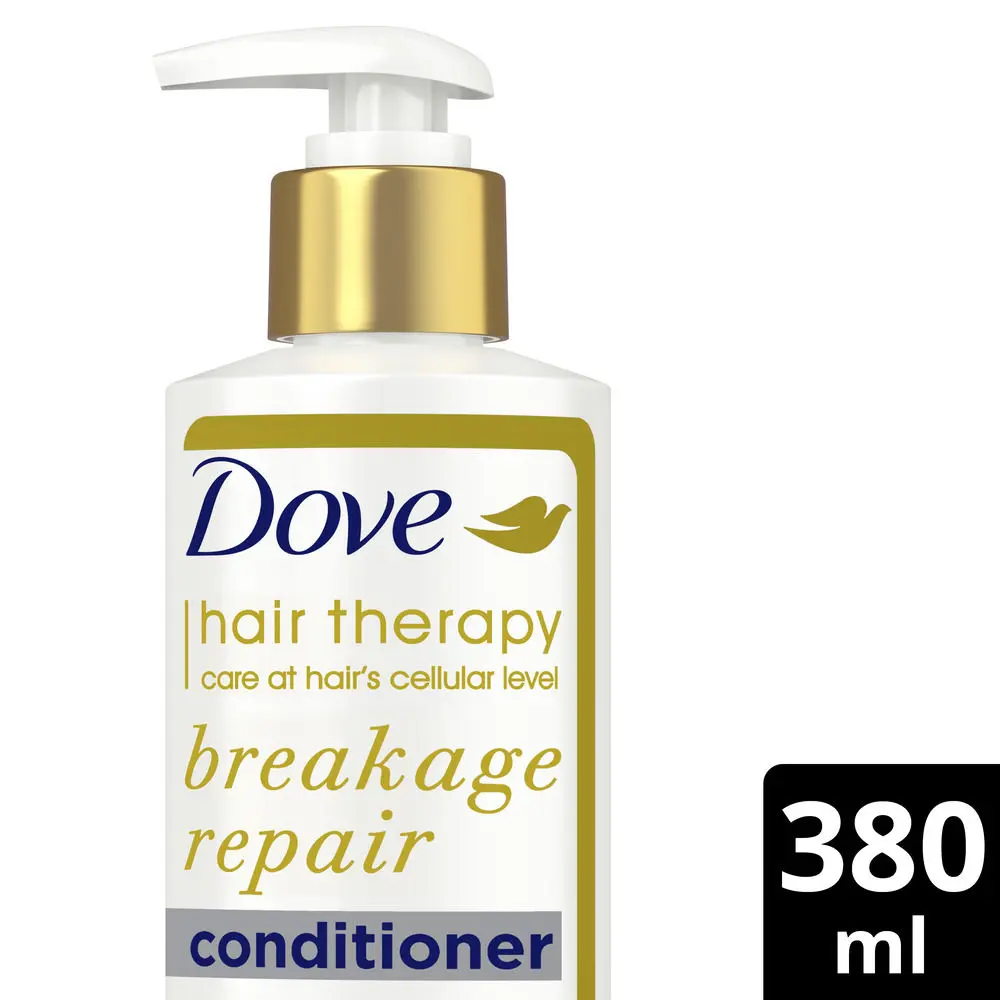 Dove Hair Therapy Breakage Repair Conditioner, No Parabens & Dyes, With Nutri-Lock Serum for Thicker Looking Hair, 380 ml