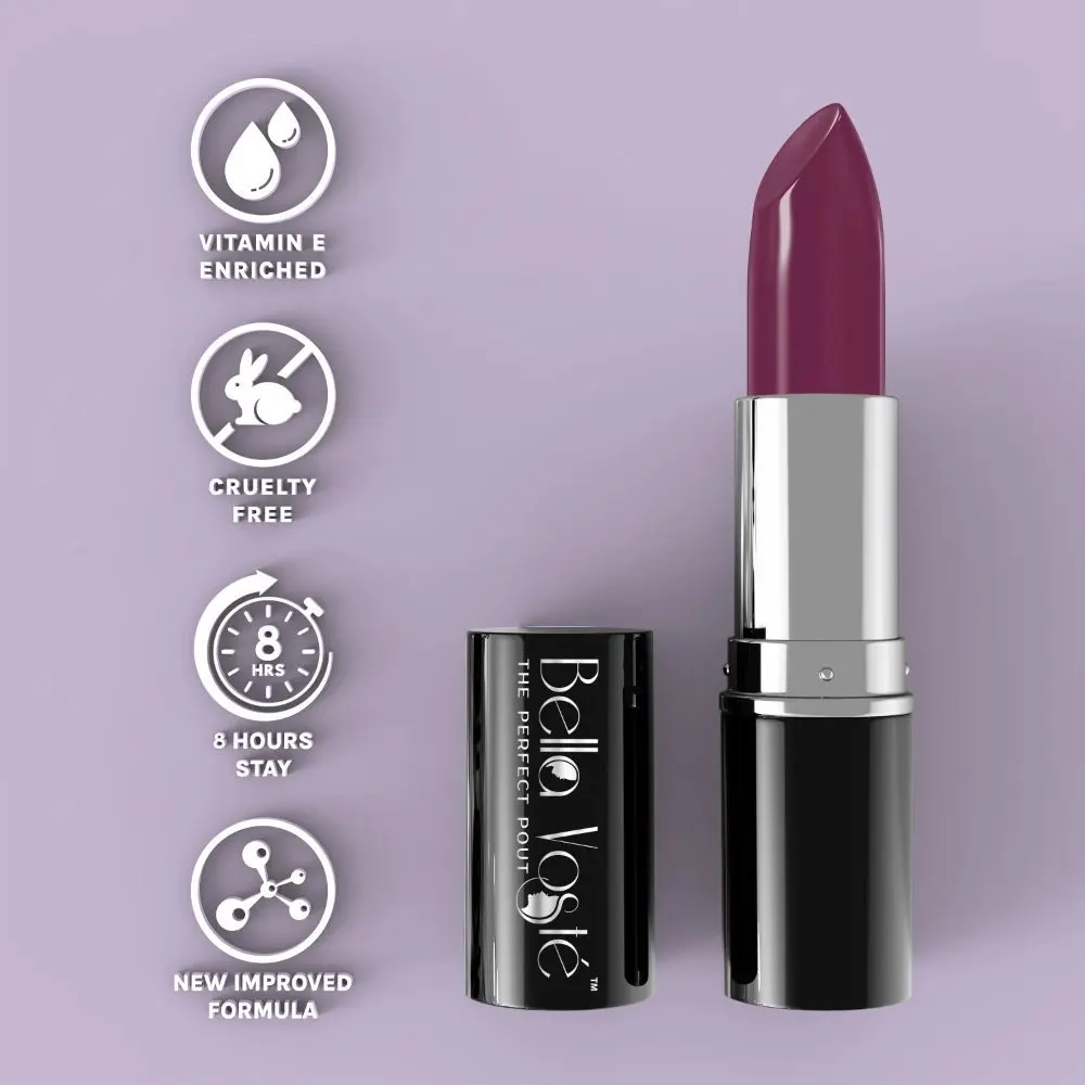 Bella Voste Sheer Creme Lust Lipstick Satin Pink (4.2 g) I Satin Touch I Cruelty Free  I Long Lasting Improved Formula I One Stroke Application I Highly Pigmented