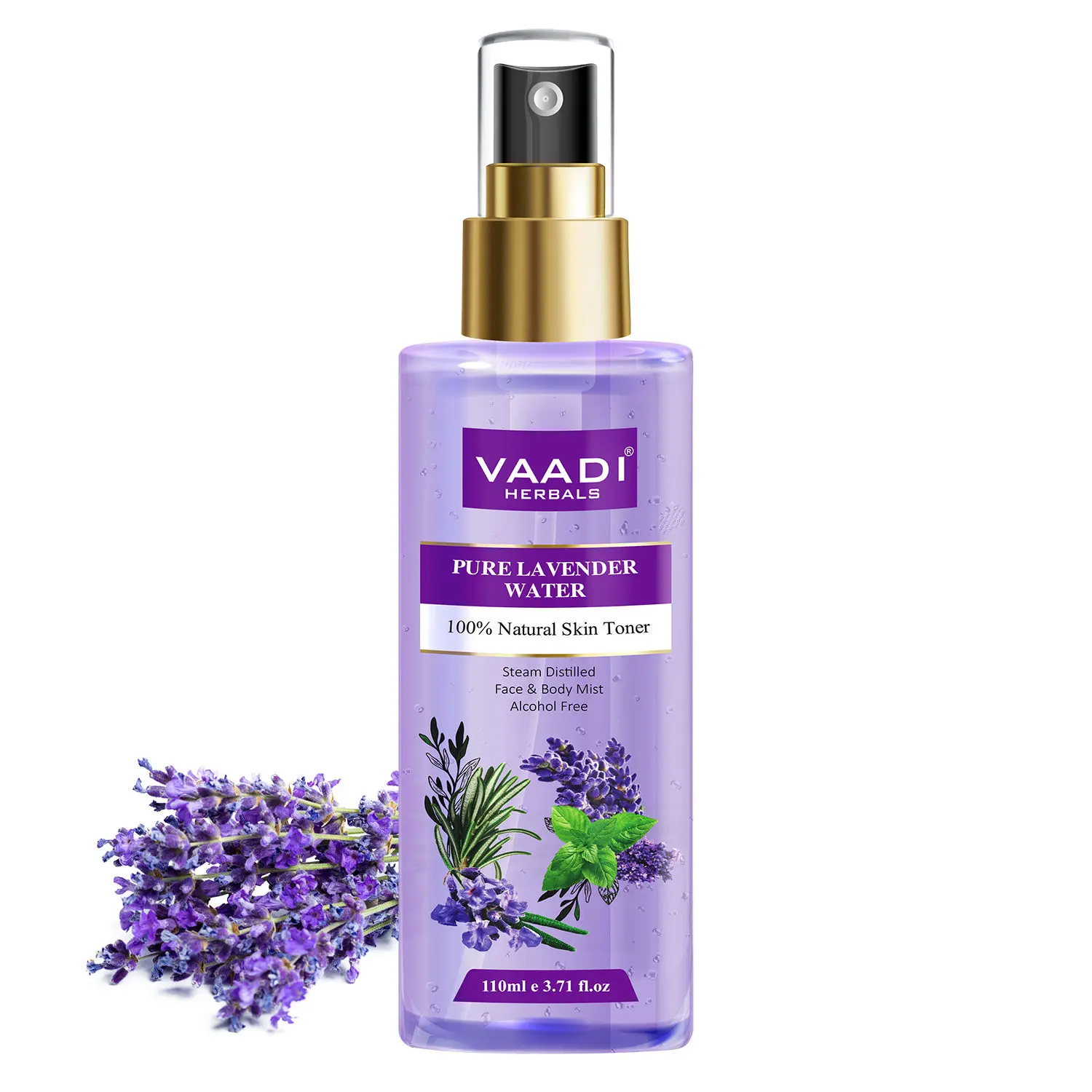 Vaadi Herbals Lavender Water -100% Natural & Pure Skin Toner (110 ml)