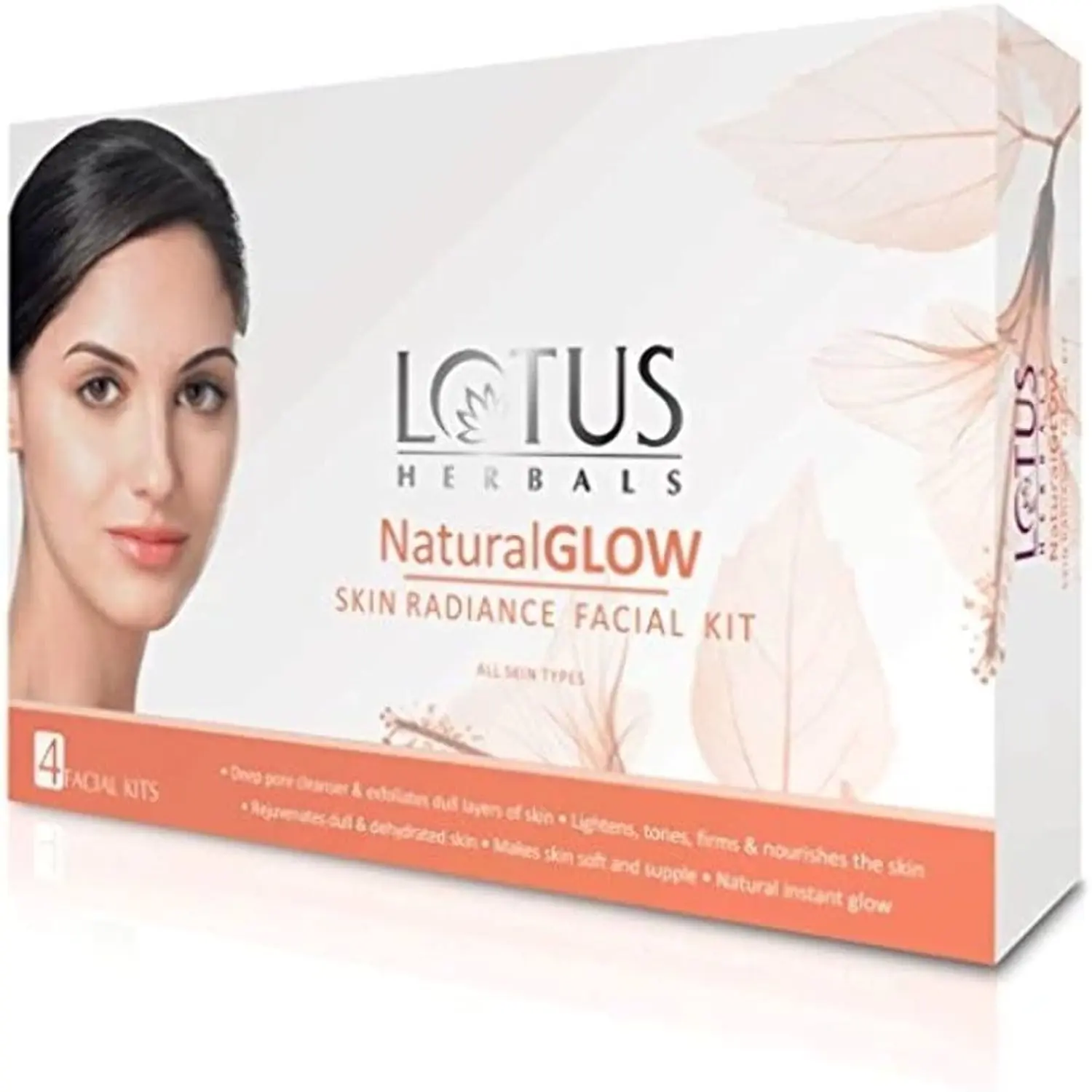 Lotus Herbals Natural Glow Skin Radiance 4 in 1 Facial Kit | Deep Pore Cleansing | Skin Lightening & Hydrating | 200g