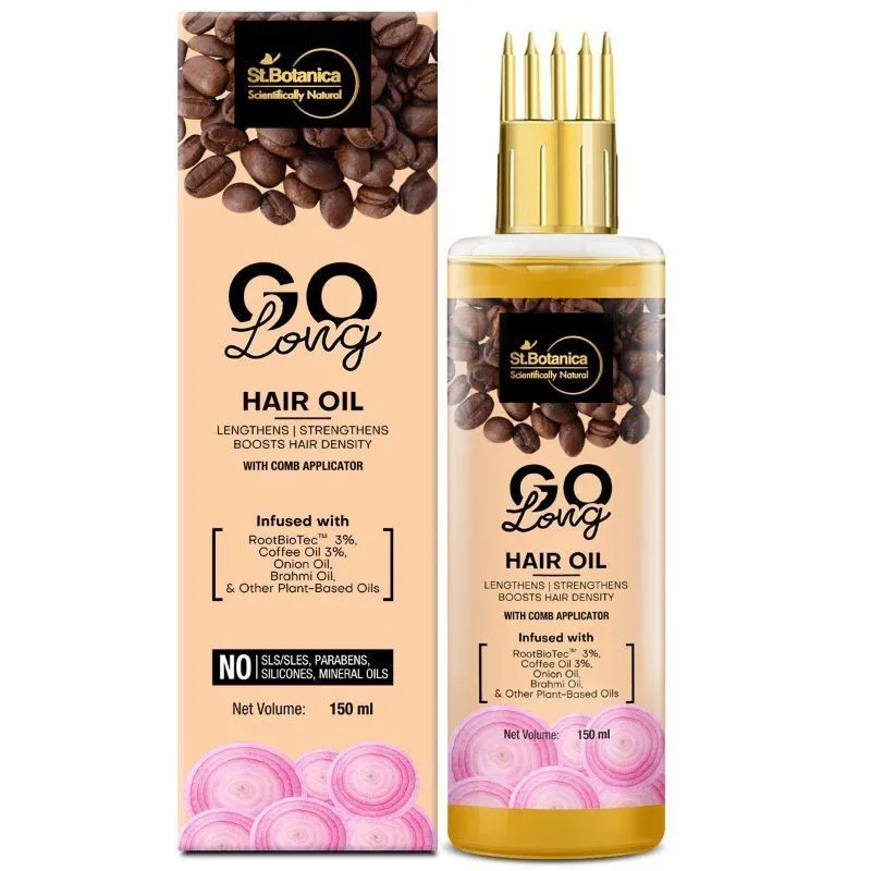 St.Botanica GO Long Onion Hair Oil - With Coffee Oil, 30 Botanical Oils, No Silicones