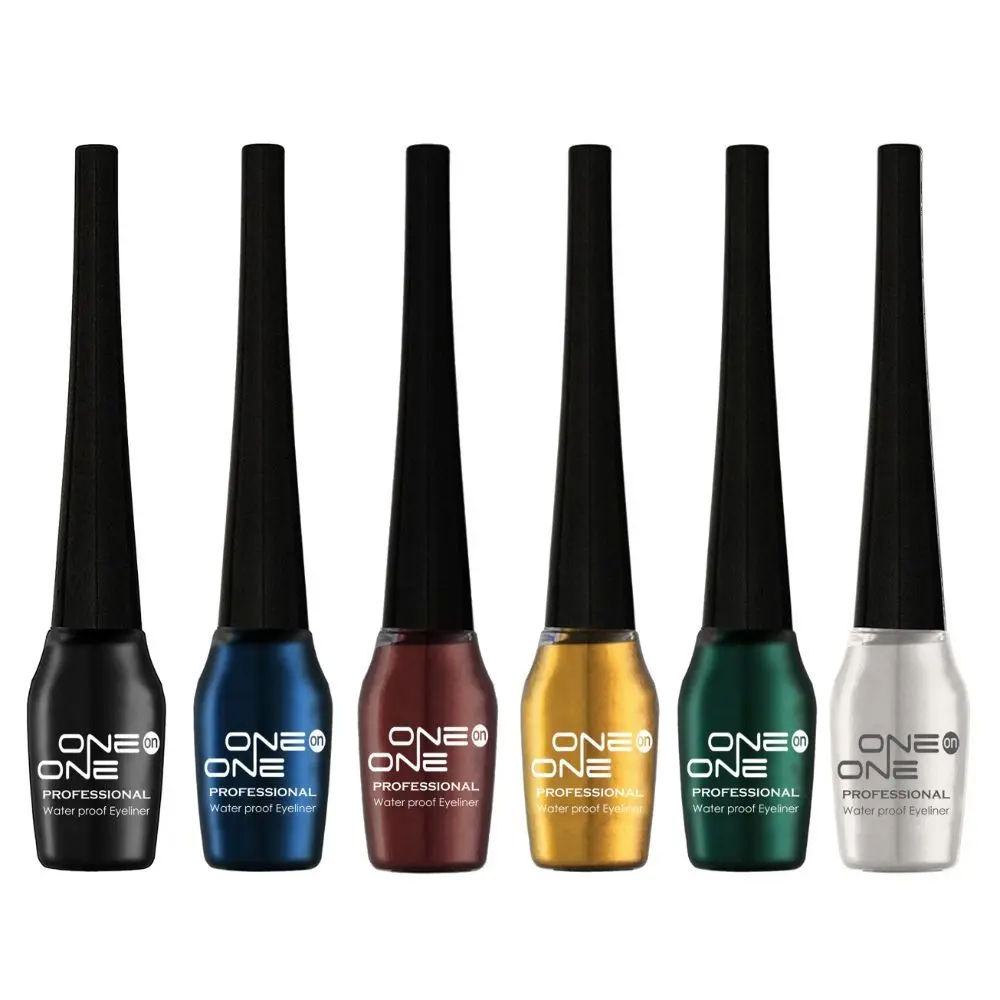 ONE on ONE Waterproof Eyeliner, Set of 6 (Black, Blue, Brown, Golden, Green, Silver)