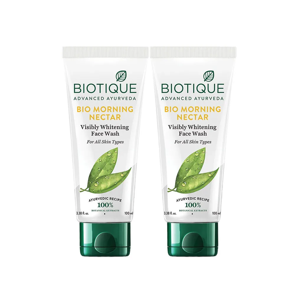 Biotique Bio Morning Nectar Visibly Whitening Face Wash - Pack of 2