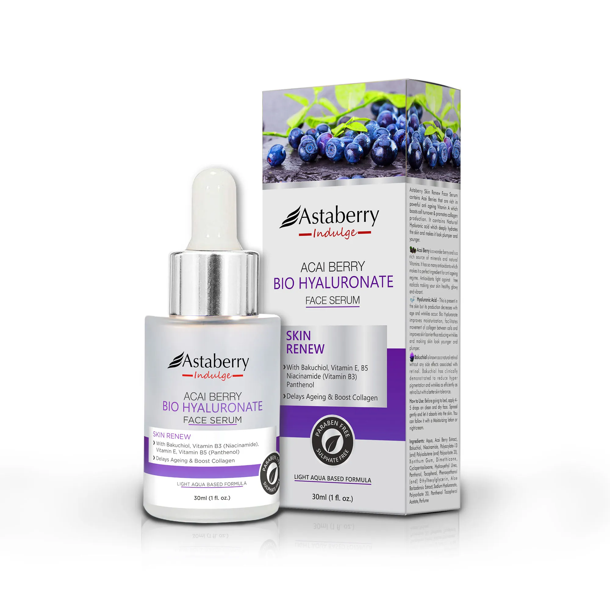 Astaberry Indulge Acai Berry Bio Hyaluronate Face Serum