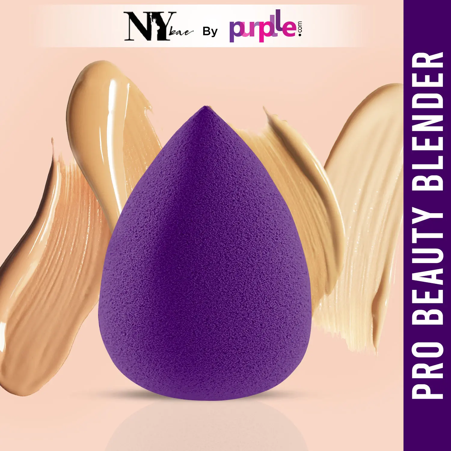 NY Bae Pro Beauty Blender | Makeup Sponge | Flawless Finish | Maximum Coverage - Violet