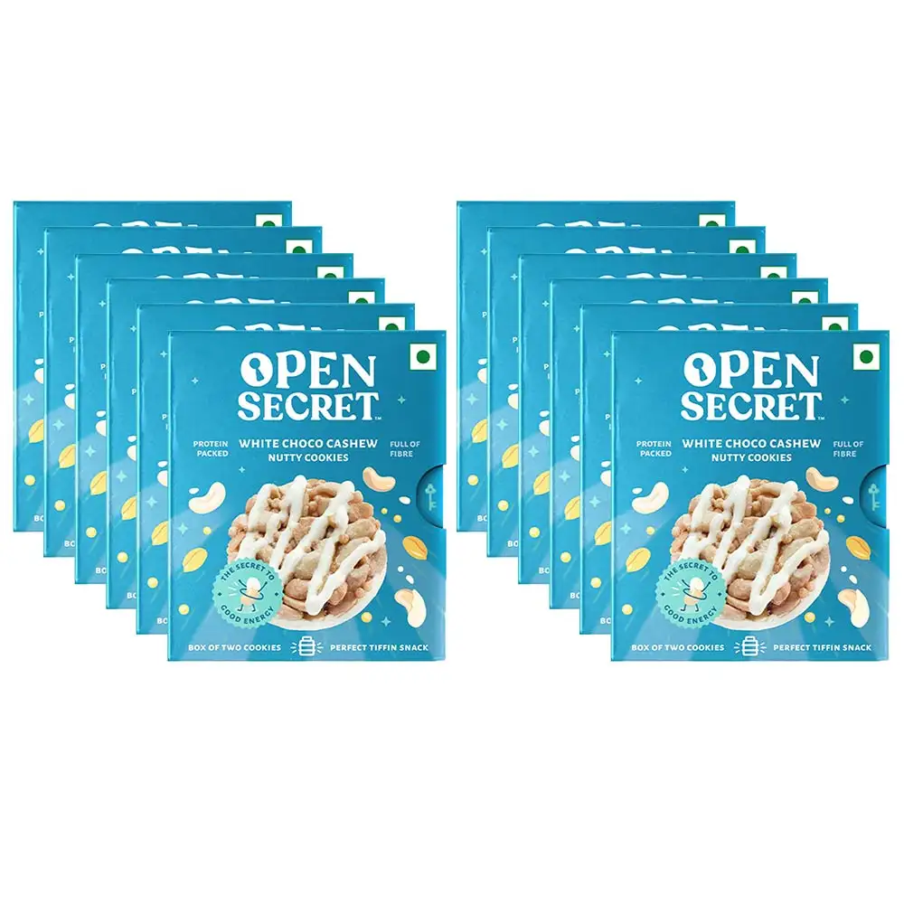 Open Secret Nutty Cookies,  2 Cookie(s)/Pack  White Choco Cashew Pack of 12