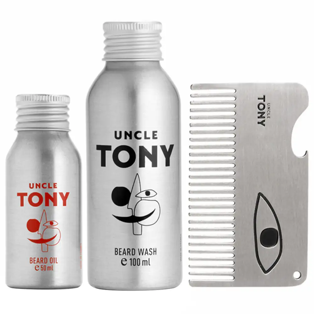 Uncle Tony Beard Essentials Kit (Beard Oil + Wash + Comb),  3 Piece(s)/Pack  for All Types of Beard