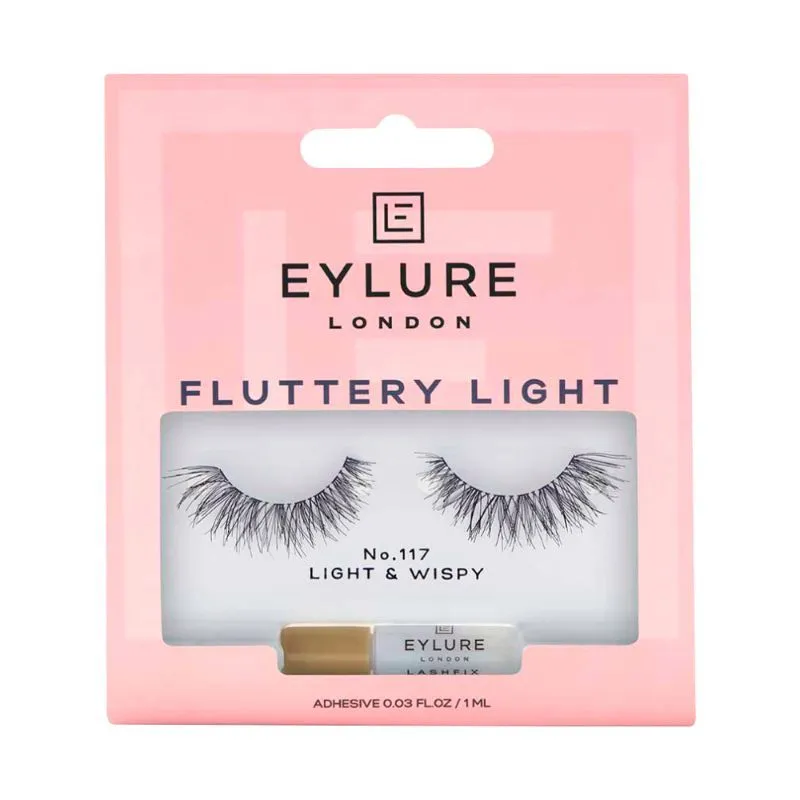 Eylure London False Eyelashes With Glue - Fluttery Light No. 117 Light & Wispy