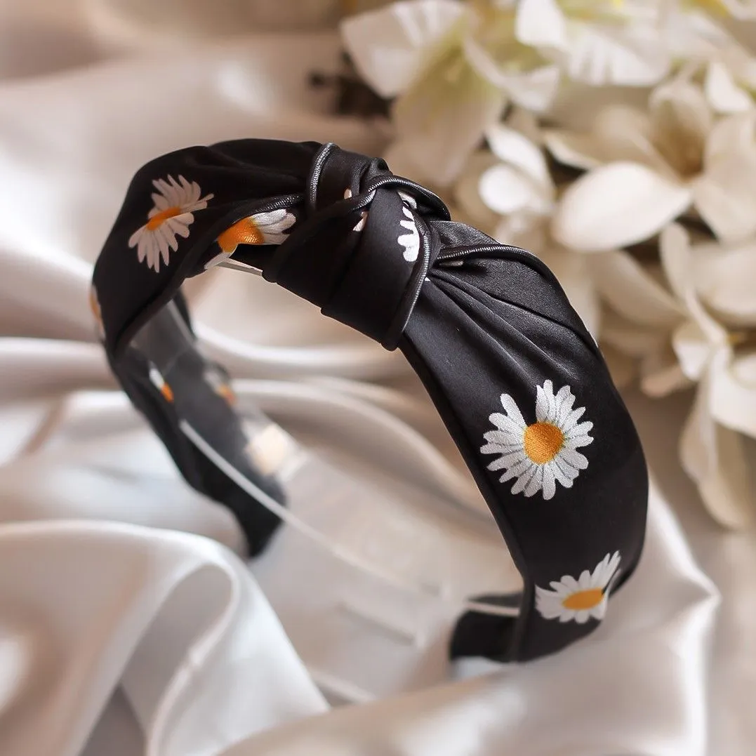 Bellofox Black Little Daisy Knot Headband