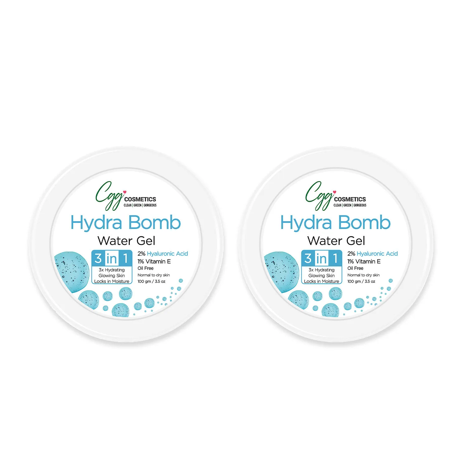 CGG Cosmetics Hydro Bomb Water Gel With Hyaluronic Acid & Vitamin E - Pack Of 2