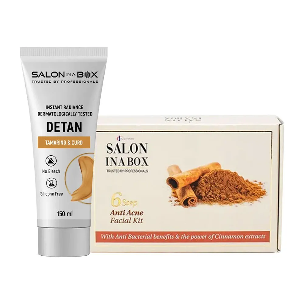 Salon In A Box Facial Care Combo - Anti - Acne Facial Kit + Tamarind & Curd De-Tan Cream