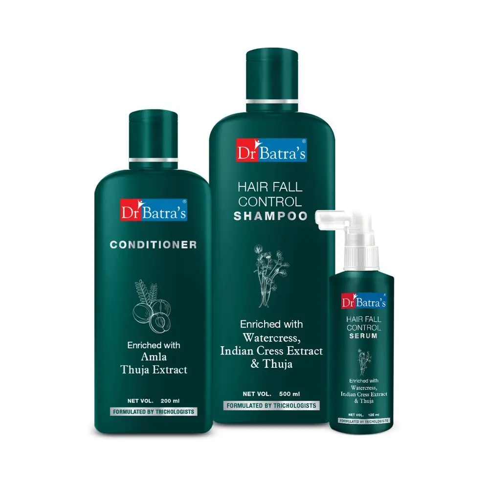 Dr Batra's Hair Fall Control Serum-125 ml, Conditioner - 200 ml and Hair Fall Control Shampoo - 500 ml