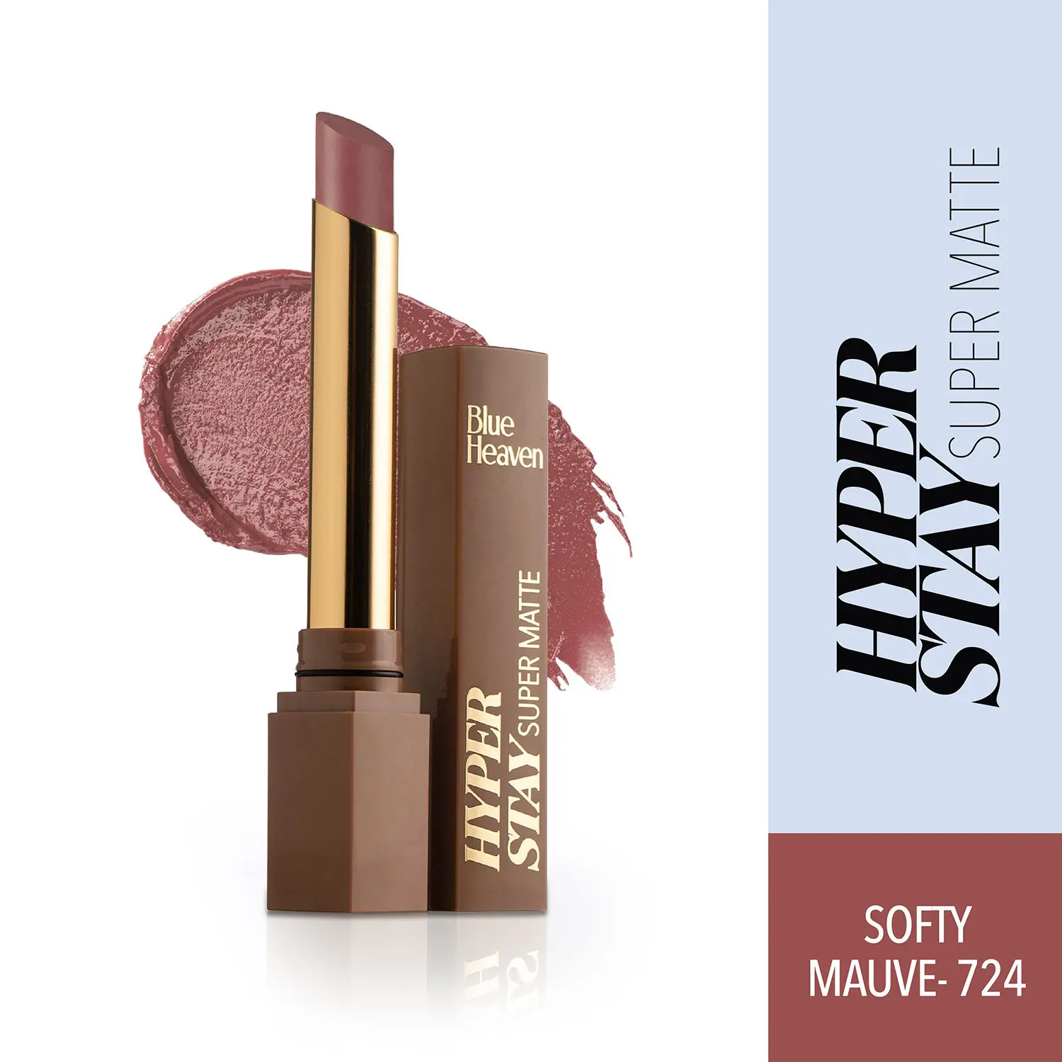 Blue Heaven Hyperstay Super Matte Lipstick, Softy Mauve, 724 (2.2 g)