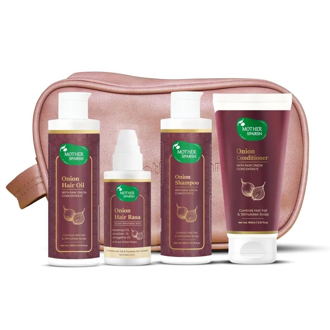 Mother Sparsh Onion Hair Kit With Pure Onion Rasa For Regrowth & Hair Fall Control